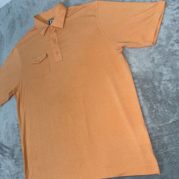 Footjoy Men's Athletic Fit Solid Pocket Golf Polo Shirt Size XL Peach EUC - Picture 6 of 11